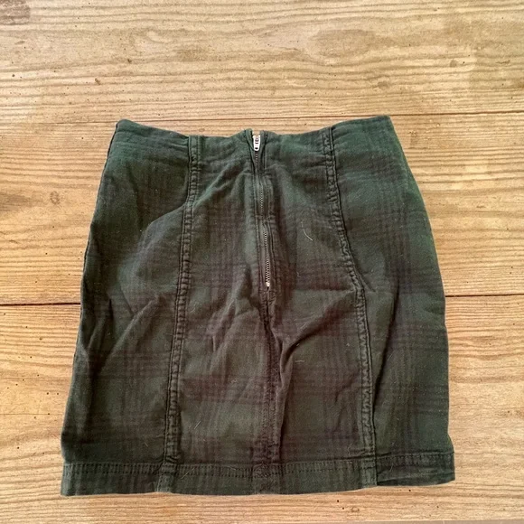 Free People Navy + Green Plaid Mini Skirt - Picture 3 of 4